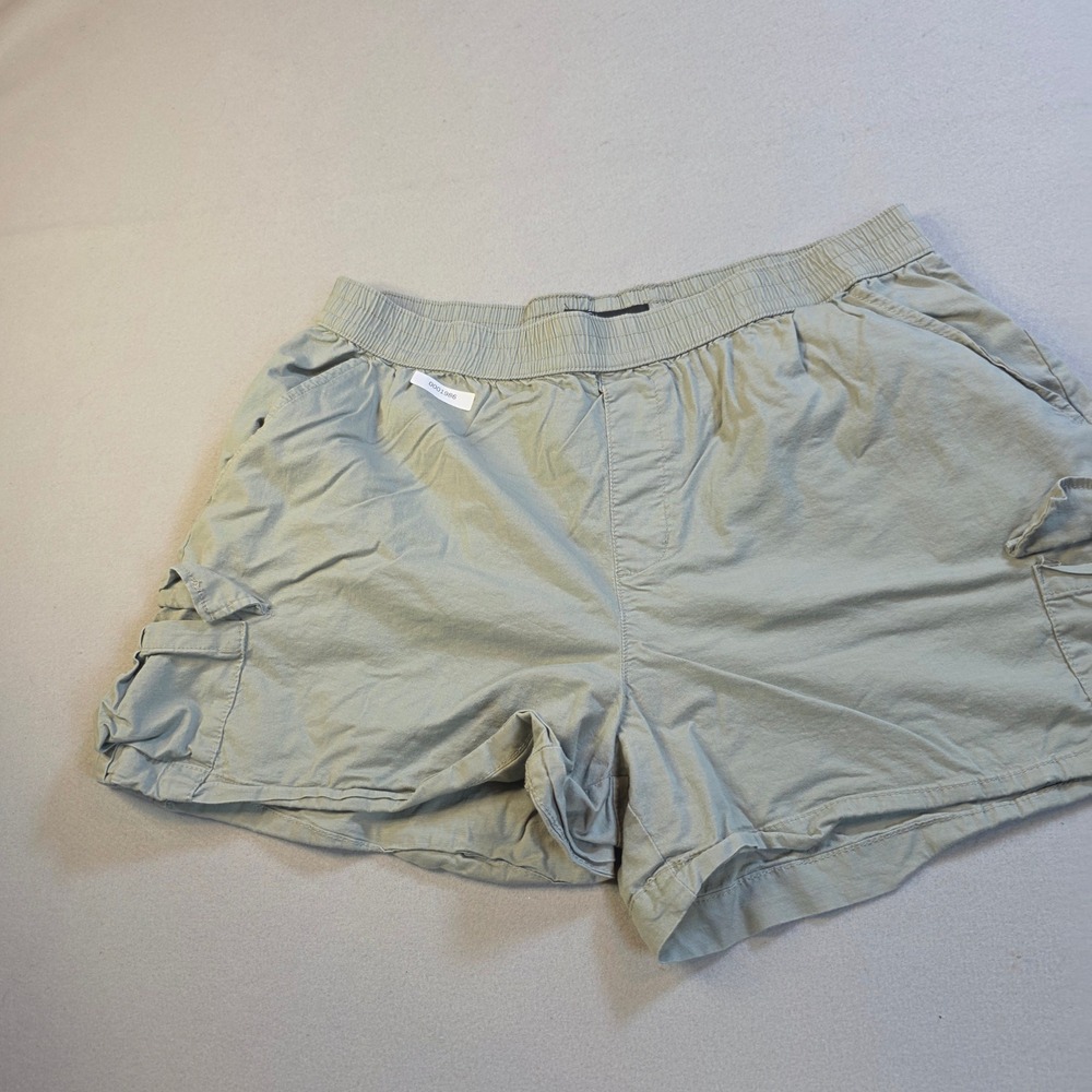Stitch Star Mens XL Cargo Shorts Sage Green Elastic Waist Utility SS3498-1
